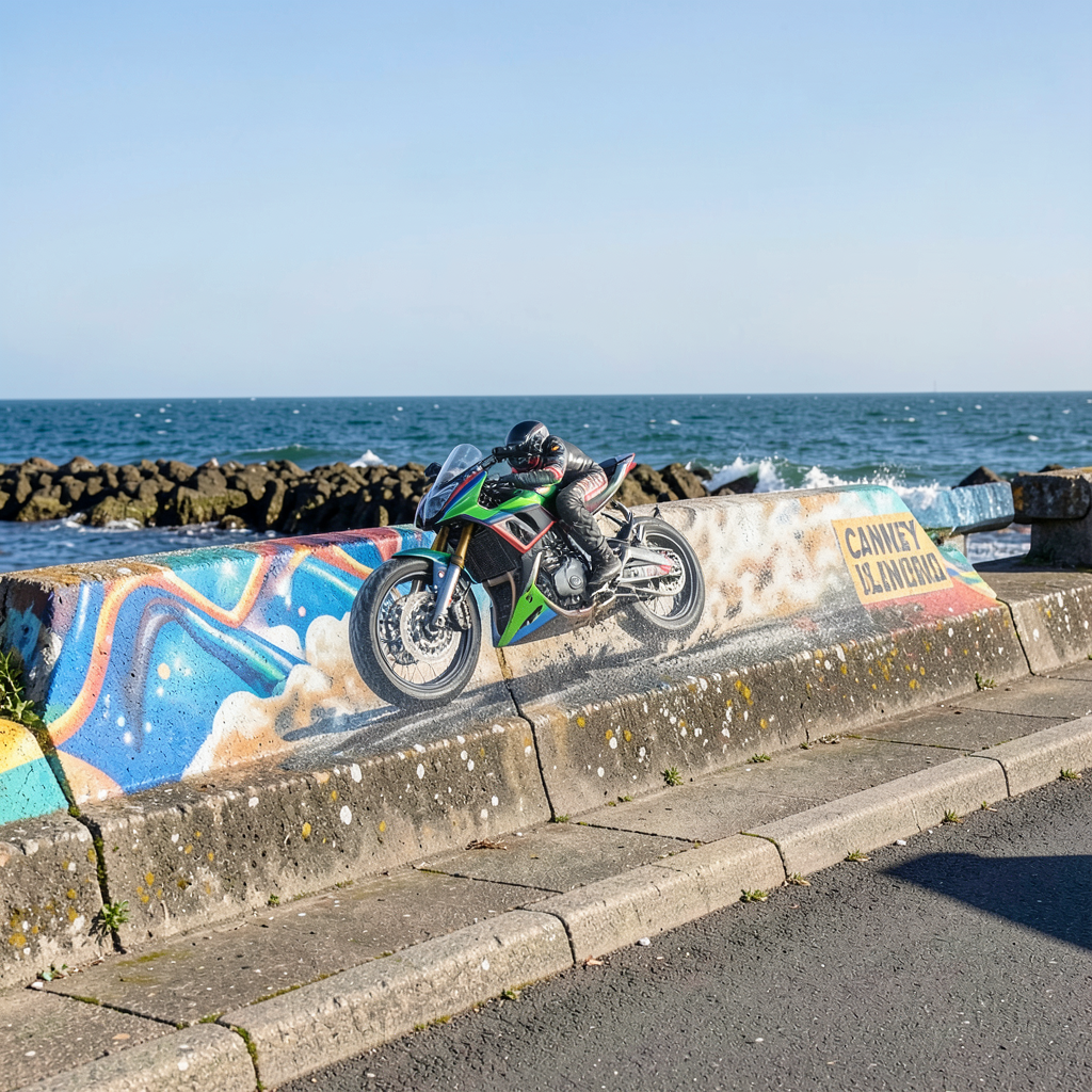 New mural unveiled on Canvey Island sea wall honouring Hackney speedway rider Vic Harding